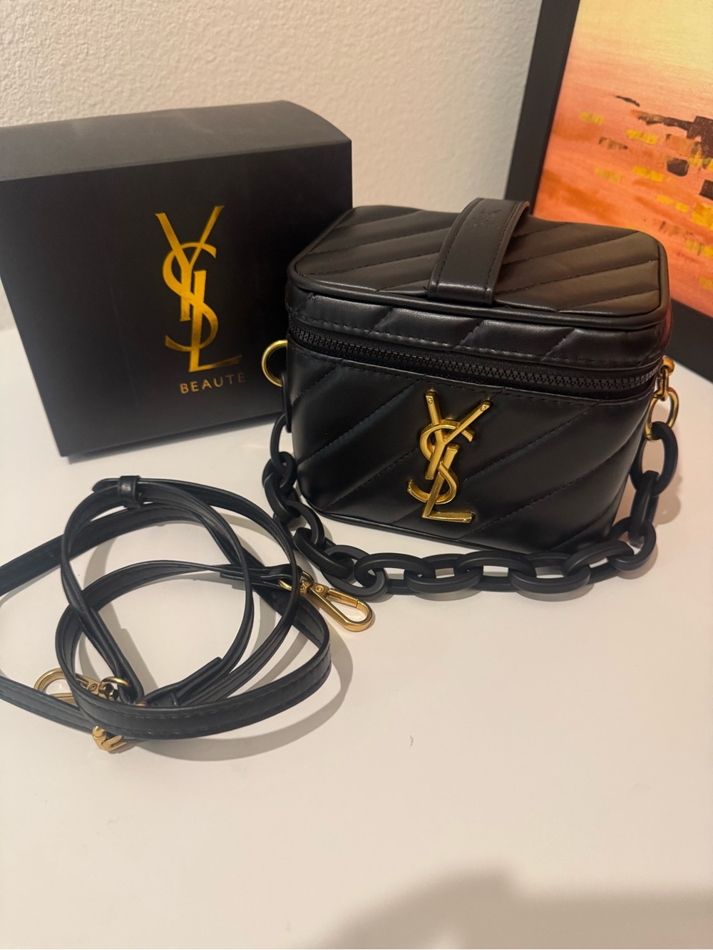 Yves Saint Laurent Beauty Black Quilted cosmetic bag with free bronzer - Picture 7 of 10